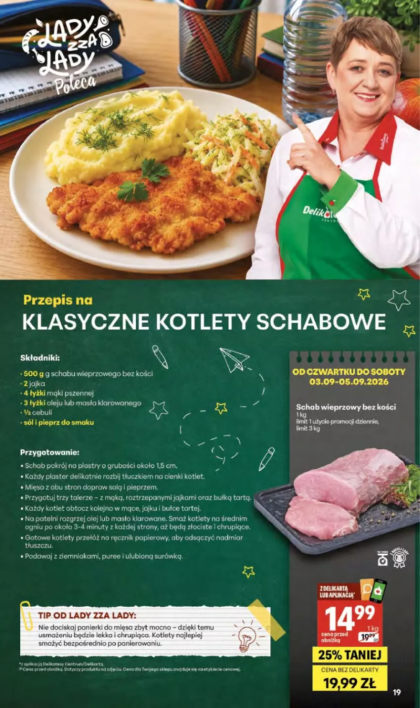 Gazetka promocyjna Delikatesy Centrum - Franczyza DC36 Czwartek - ważna 03.09 do 09.09.2026 - strona 19 - produkty: Kotlet, Masło, Masło klarowane, Mięso, Nuty, Olej, Papier, Pieprz, Pur, Ręcznik, Rum, Schab wieprzowy, Talerz