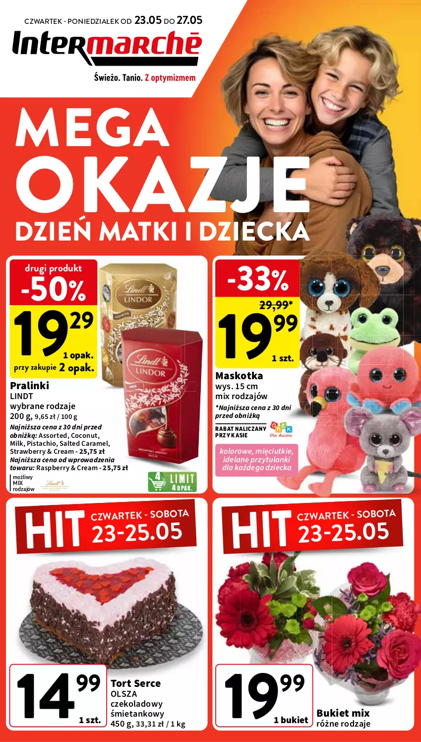 Gazetka promocyjna Intermarche - Gazetka Intermarche - ważna 23.05 do 27.05.2024 - strona 1 - produkty: Bukiet, Lanki, Lindt, Ser