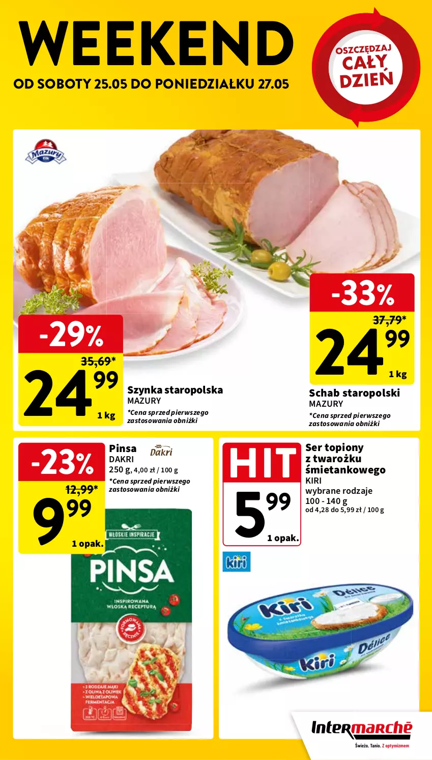 Gazetka promocyjna Intermarche - Gazetka Intermarche - ważna 23.05 do 27.05.2024 - strona 15 - produkty: Ser, Ser topiony, Szynka, Top