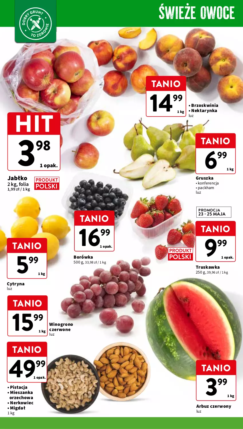 Gazetka promocyjna Intermarche - Gazetka Intermarche - ważna 23.05 do 27.05.2024 - strona 18 - produkty: Arbuz, Borówka, Mieszanka orzechowa, Nektar, Nektarynka, Owoce, Wino