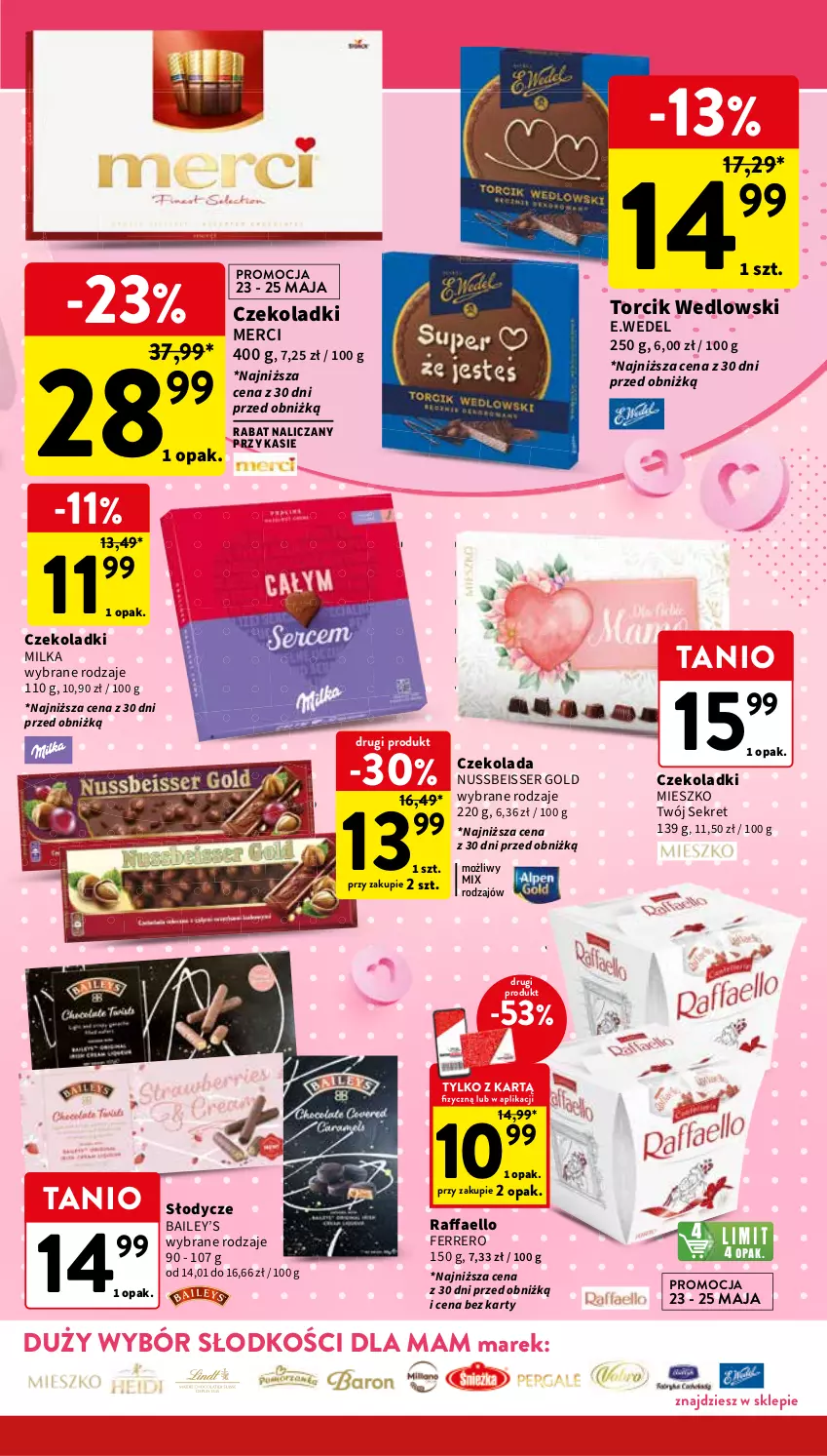 Gazetka promocyjna Intermarche - Gazetka Intermarche - ważna 23.05 do 27.05.2024 - strona 3 - produkty: Czekolada, Fa, Ferrero, Kret, Merci, Milka, Raffaello, Ser