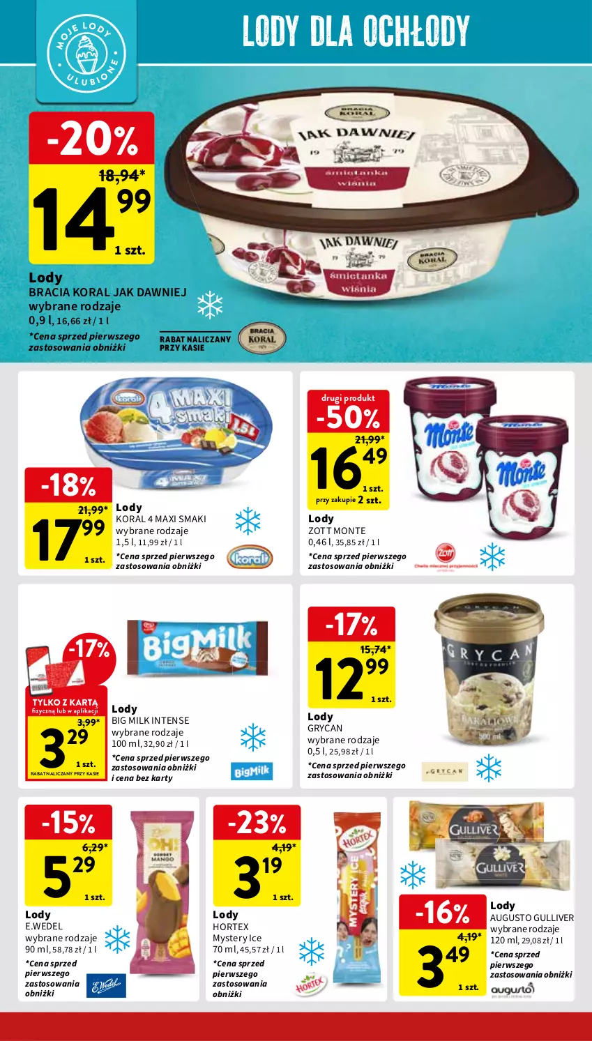 Gazetka promocyjna Intermarche - Gazetka Intermarche - ważna 23.05 do 27.05.2024 - strona 30 - produkty: Big Milk, Gry, Hortex, Lody, Monte, Zott