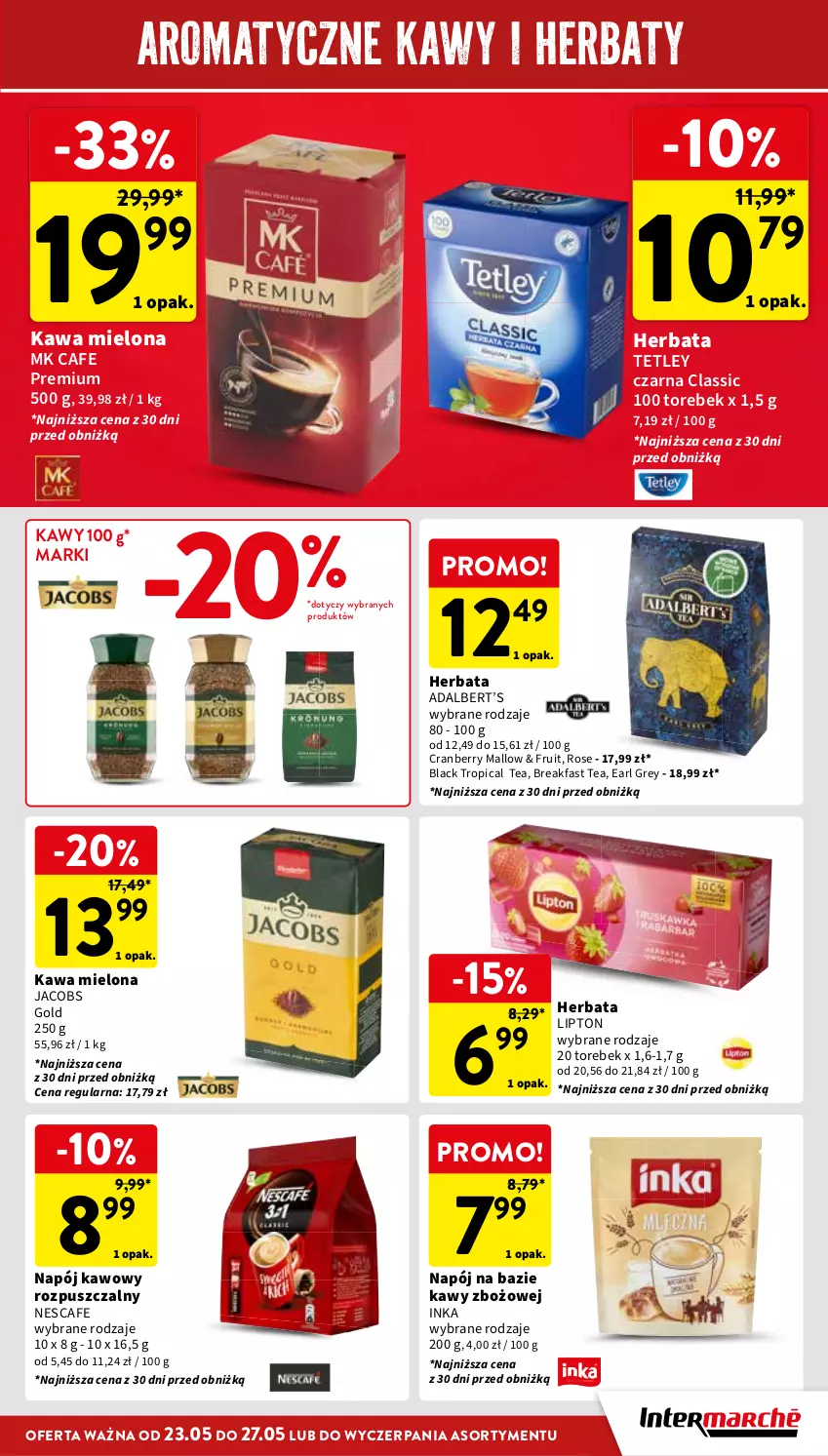 Gazetka promocyjna Intermarche - Gazetka Intermarche - ważna 23.05 do 27.05.2024 - strona 31 - produkty: Earl Grey, Fa, Herbata, Inka, Jacobs, Kawa, Kawa mielona, Lack, Lipton, Napój, Tetley, Tropical