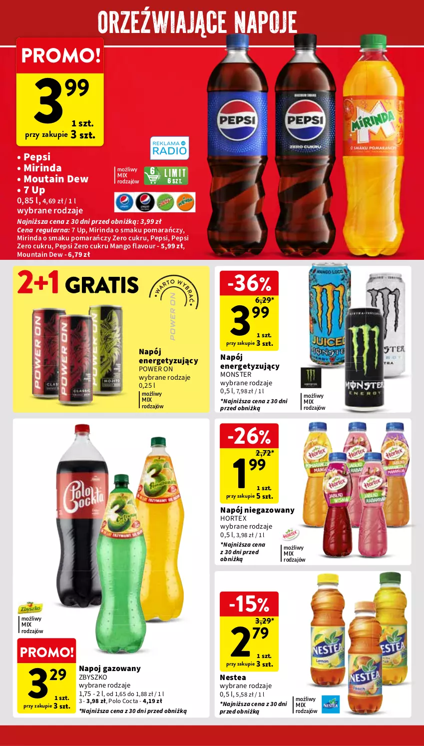 Gazetka promocyjna Intermarche - Gazetka Intermarche - ważna 23.05 do 27.05.2024 - strona 34 - produkty: Gra, Hortex, Mango, Mirinda, Napój, Napój niegazowany, Napoje, Nestea, Pepsi