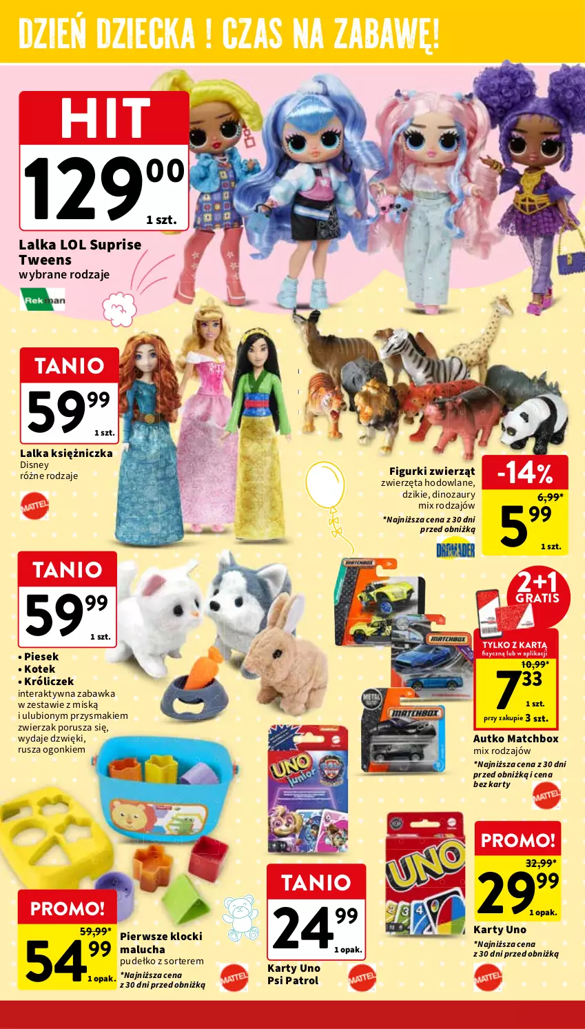 Gazetka promocyjna Intermarche - Gazetka Intermarche - ważna 23.05 do 27.05.2024 - strona 6 - produkty: Dinozaur, Disney, Gra, Klocki, Kotek, Lalka, Por, Przysmaki, Psi Patrol, Pudełko, Tera, Zabawka, Zwierzęta