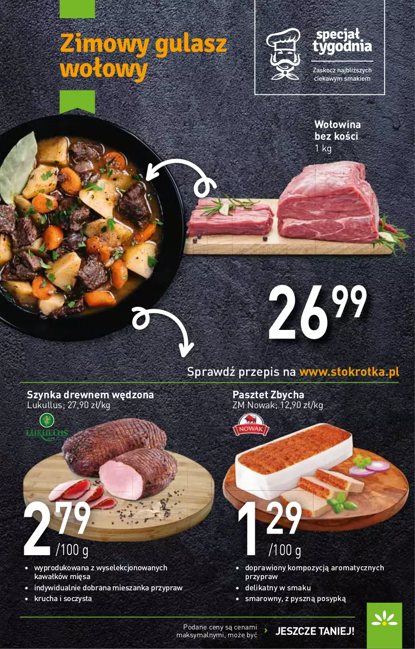 Gazetka promocyjna Stokrotka - Supermarket - ważna 27.01 do 02.02.2022 - strona 3 - produkty: Kawa, NOWAK, Pasztet, Szynka, Wołowina, Wołowina bez kości