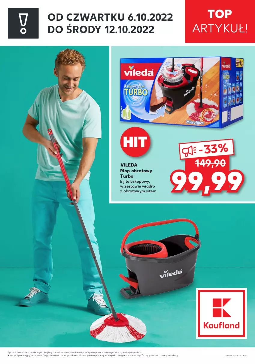 Gazetka promocyjna Kaufland - ZAPOWIEDŹ NASTĘPNEJ OFERTY - ważna 29.09 do 05.10.2022 - strona 1 - produkty: Gra, Mop, Teleskop, Top, Vileda, Wiadro