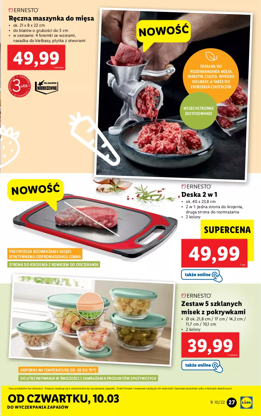 Gazetka promocyjna Lidl - GAZETKA - ważna 07.03 do 12.03.2022 - strona 27 - produkty: Foremki, Maszynka, Płytka, Por, Szynka