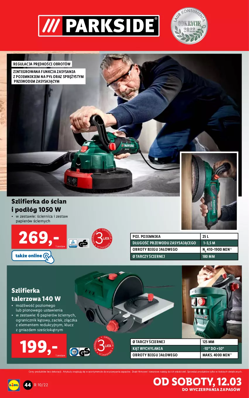 Gazetka promocyjna Lidl - GAZETKA - ważna 07.03 do 12.03.2022 - strona 44 - produkty: Gra, Papier, Pojemnik, Szlifierka, Talerz