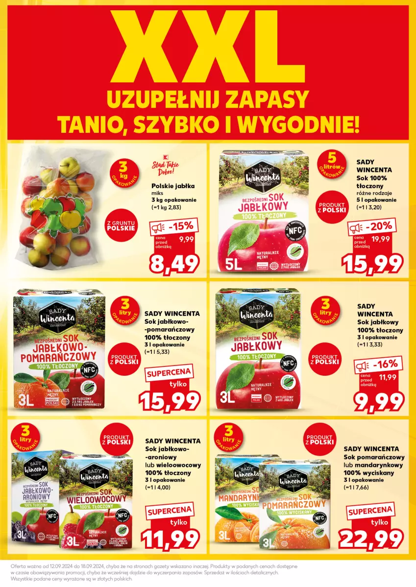 Gazetka promocyjna Kaufland - Kaufland - ważna 16.09 do 18.09.2024 - strona 11 - produkty: Jabłka, Sok, Sok jabłkowy, Sok pomarańczowy