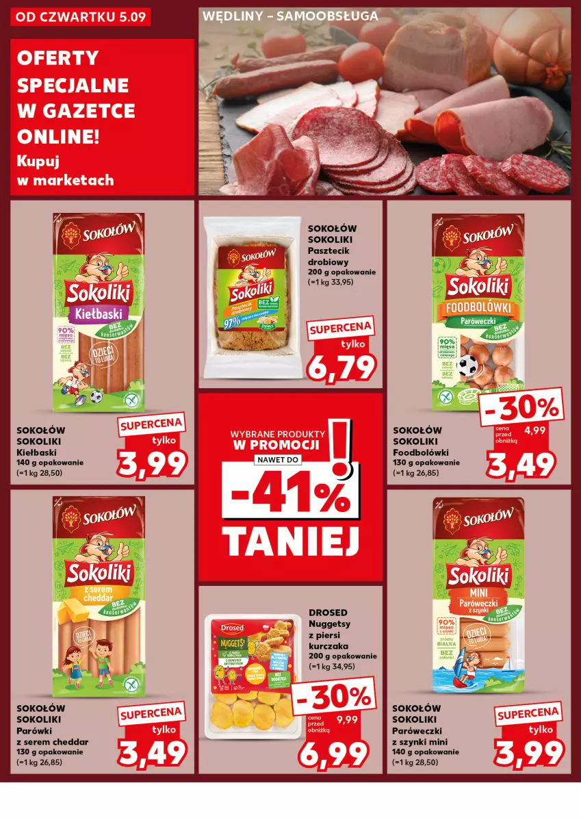 Gazetka promocyjna Kaufland - Kaufland - ważna 16.09 do 18.09.2024 - strona 22 - produkty: Cheddar, Kurczak, Parówki, Ser, Sok, Sokołów