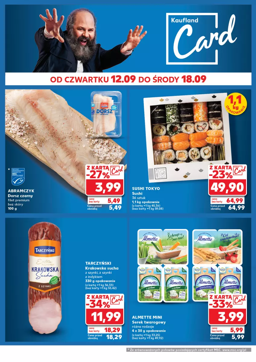 Gazetka promocyjna Kaufland - Kaufland - ważna 16.09 do 18.09.2024 - strona 32 - produkty: Almette, Dorsz, Fa, Ser, Serek, Serek twarogowy, Sushi, Tarczyński