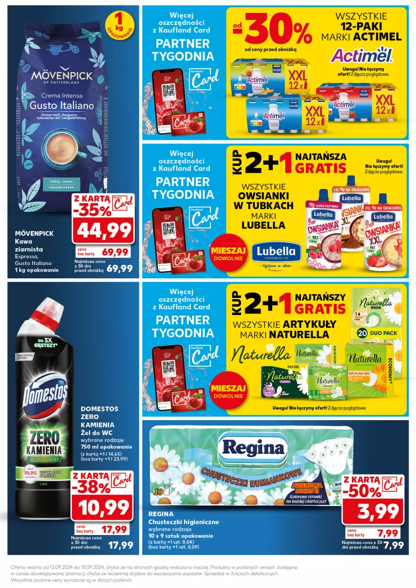 Gazetka promocyjna Kaufland - Kaufland - ważna 16.09 do 18.09.2024 - strona 7 - produkty: Actimel, Domestos, Gin, Gra, Kawa, Kawa ziarnista, Naturell, Naturella, Waga