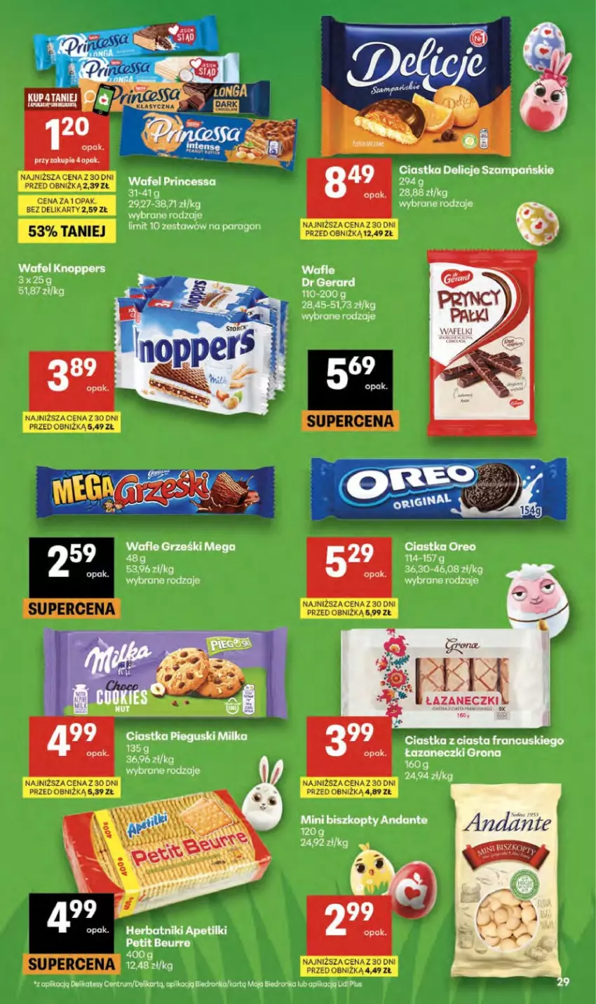 Gazetka promocyjna Delikatesy Centrum - Franczyza DC14 Czwartek - ważna 02.04 do 08.04.2026 - strona 29 - produkty: Ciastka, Dr Gerard, Dron, Grześki, Knoppers, Koc, Oreo, Princessa, Rum, Wafle