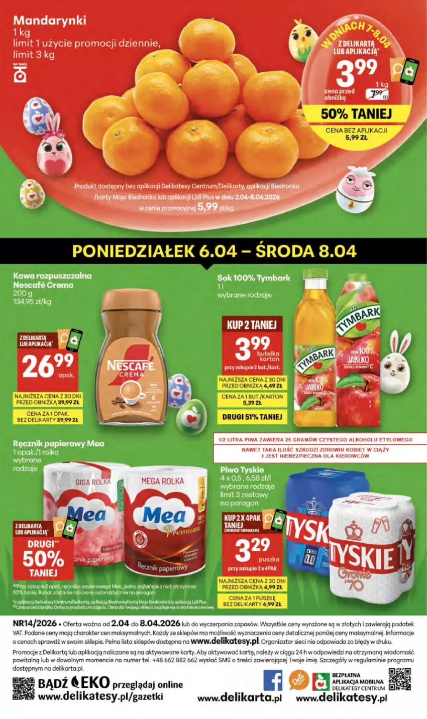 Gazetka promocyjna Delikatesy Centrum - Franczyza DC14 Czwartek - ważna 02.04 do 08.04.2026 - strona 41 - produkty: Dron, Gra, Koc, LG, Mandarynki, Mobil, Papier, Piec, Piwo, Por, Ręcznik, Rum, Sok, Tymbark, Tyskie
