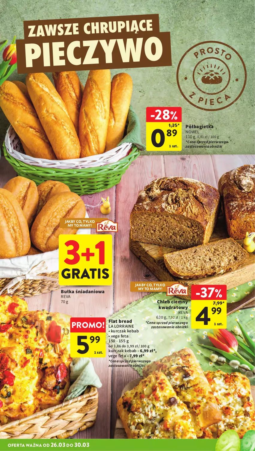 Gazetka promocyjna Intermarche - Gazetka Intermarche - ważna 26.03 do 30.03.2026 - strona 18 - produkty: Bagietka, Bułka, Chleb, Danio, Feta, Gra, Kebab, Kurczak, Piec, Pieczywo, Półbagietka