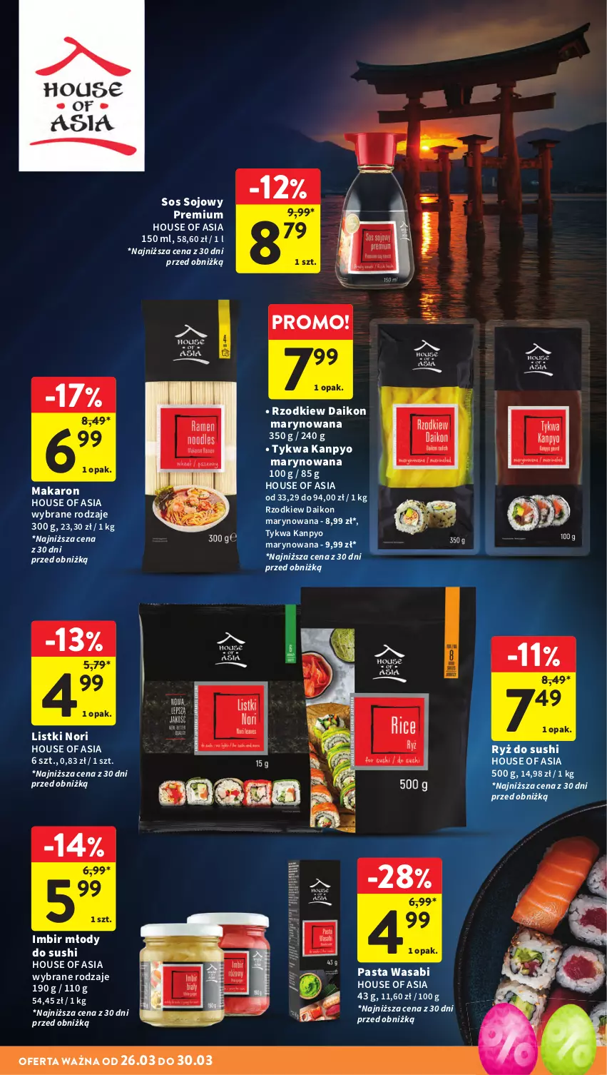 Gazetka promocyjna Intermarche - Gazetka Intermarche - ważna 26.03 do 30.03.2026 - strona 36 - produkty: House of Asia, Imbir, Makaron, Pasta wasabi, Ryż, Ryż do sushi, Sos, Sos sojowy, Sushi, Wasa