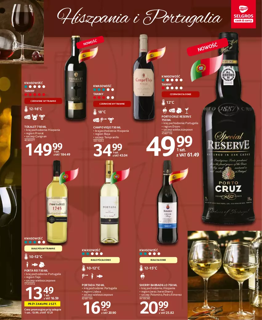 Gazetka promocyjna Selgros - Katalog Wina - ważna 10.11 do 24.12.2021 - strona 7 - produkty: Por, Portada, Rioja, Ser