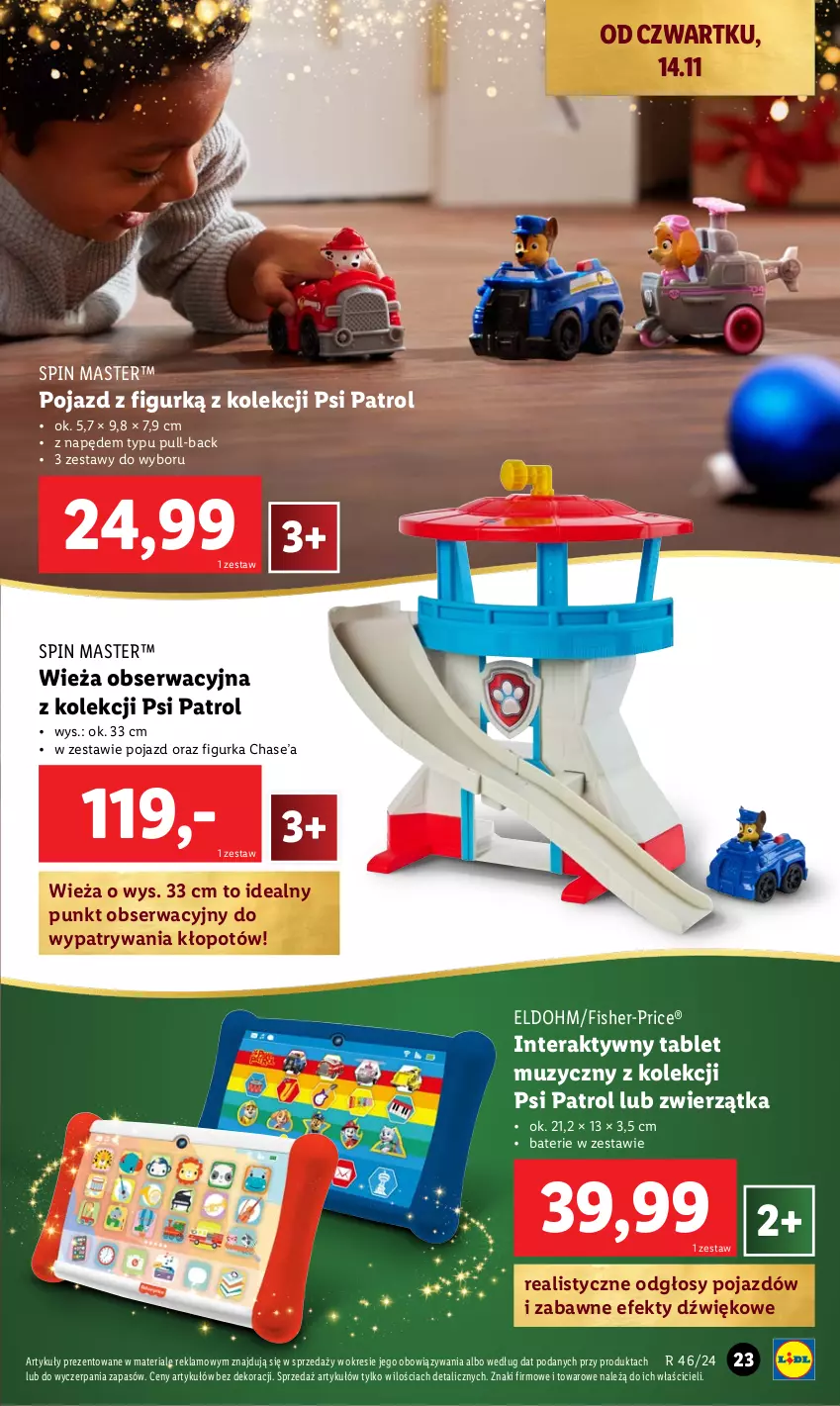 Gazetka promocyjna Lidl - KATALOG ZABAWKI - ważna 02.11 do 24.12.2024 - strona 23 - produkty: Fisher-Price, Pojazd, Psi Patrol, Ser, Tablet, Tera