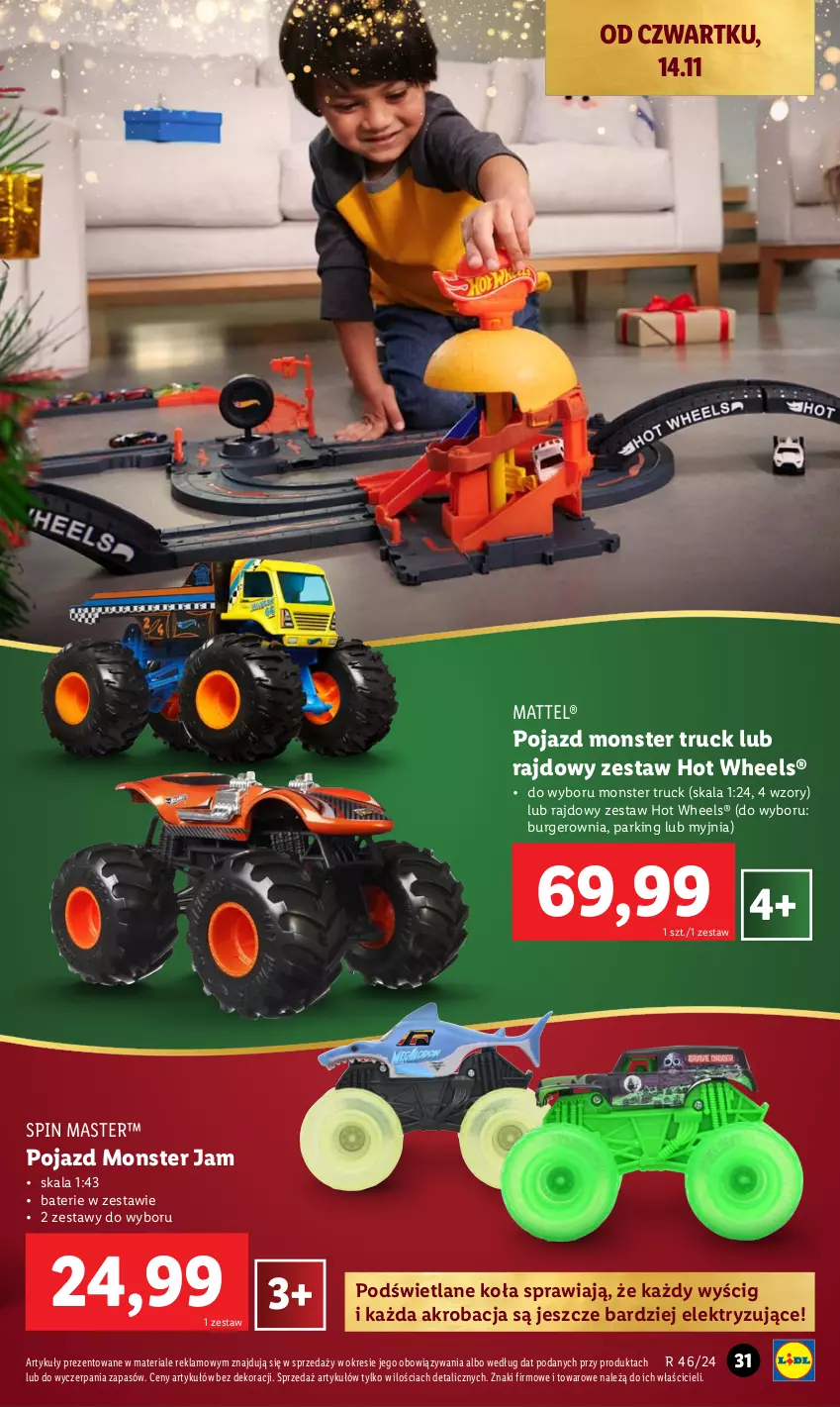 Gazetka promocyjna Lidl - KATALOG ZABAWKI - ważna 02.11 do 24.12.2024 - strona 31 - produkty: Burger, Hot Wheels, Mattel, Monster truck, Pojazd