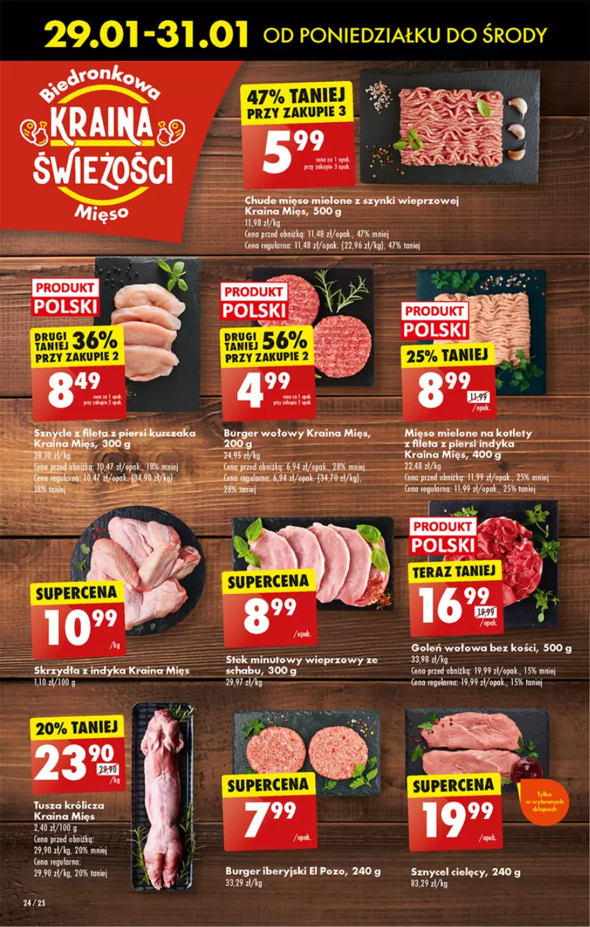 Gazetka promocyjna Biedronka - Od poniedzialku - ważna 29.01 do 03.02.2024 - strona 30 - produkty: BIC, Burger, Kotlet, Mięso, Mięso mielone, Mięso mielone z szynki, Rum, Rura, Tera, Tusz