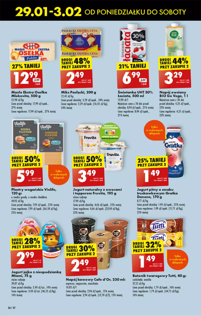 Gazetka promocyjna Biedronka - Od poniedzialku - ważna 29.01 do 03.02.2024 - strona 33 - produkty: Baton, Batonik twarogowy, Cappuccino, Cheddar, Chia, Czekolada, Danone, Gra, Jogurt, Masło, Mleko, Mlekovita, Napój, Tonik, Top