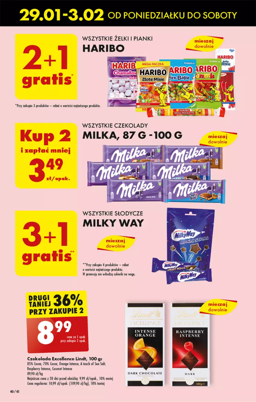 Gazetka promocyjna Biedronka - Od poniedzialku - ważna 29.01 do 03.02.2024 - strona 46 - produkty: Cukier, Cukierki, Czekolada, Fa, Gra, Haribo, Lindt, Milka, Milky Way