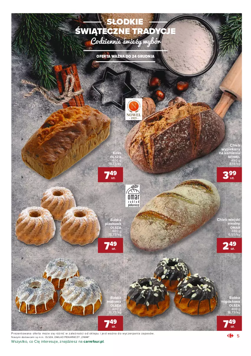 Gazetka promocyjna Carrefour - Gazetka Market Okazje grudnia - ważna 01.12 do 31.12.2021 - strona 5 - produkty: Babka, Chleb