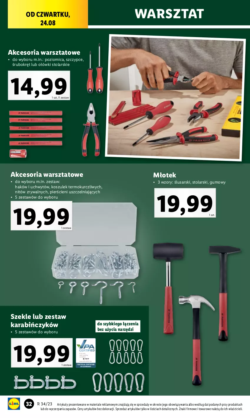 Gazetka promocyjna Lidl - GAZETKA - ważna 21.08 do 27.08.2023 - strona 36 - produkty: Control, Kosz, Młot, Młotek, Poziomica, Szczypce