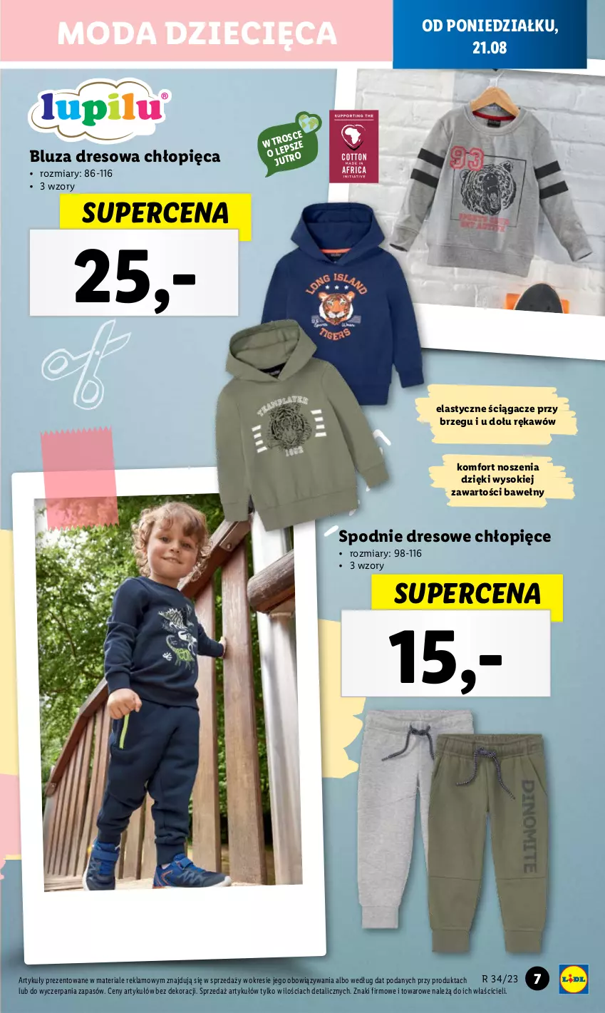 Gazetka promocyjna Lidl - GAZETKA - ważna 21.08 do 27.08.2023 - strona 7 - produkty: Bluza, Bluza dresowa, Dres, Dzieci, Moda, Sok, Spodnie, Spodnie dresowe