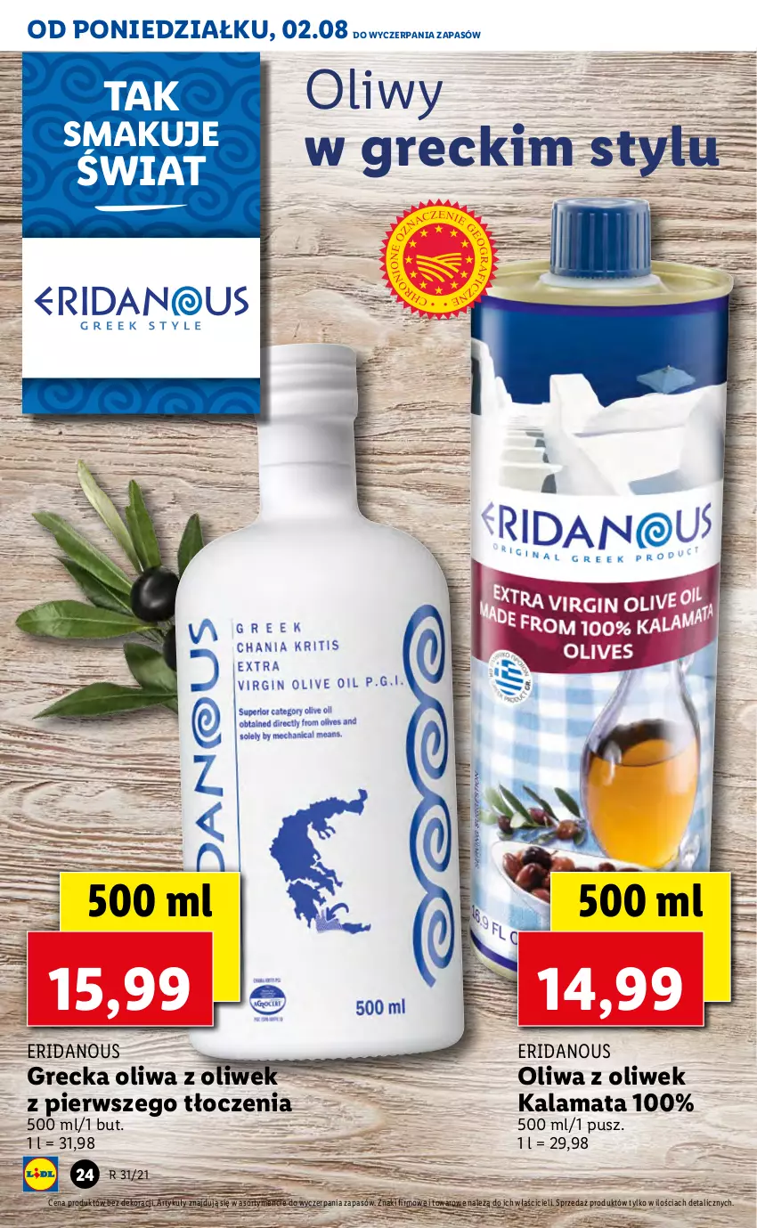 Gazetka promocyjna Lidl - GAZETKA - ważna 02.08 do 04.08.2021 - strona 24 - produkty: Oliwa z oliwek