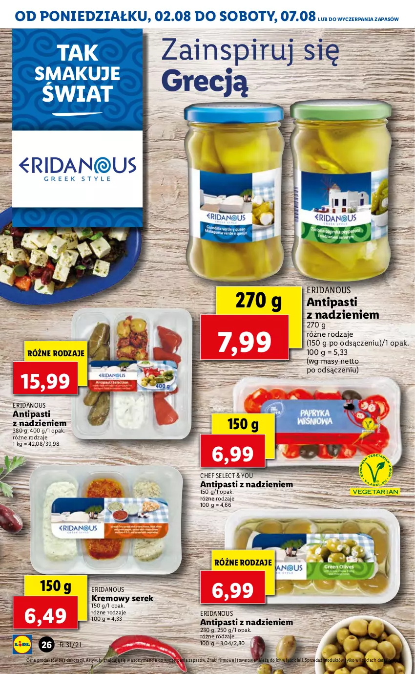 Gazetka promocyjna Lidl - GAZETKA - ważna 02.08 do 04.08.2021 - strona 26 - produkty: Ser, Serek