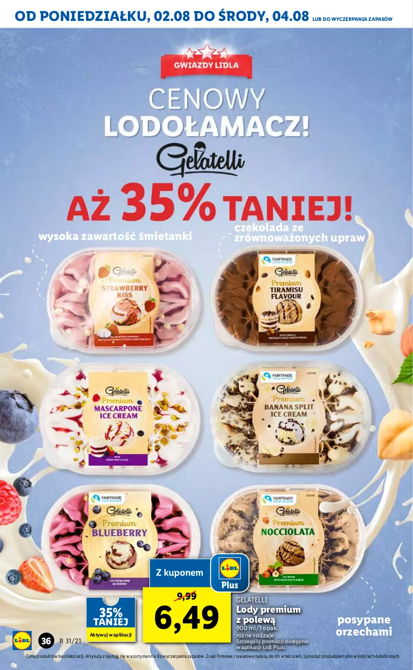 Gazetka promocyjna Lidl - GAZETKA - ważna 02.08 do 04.08.2021 - strona 36 - produkty: Czekolada, Lody, Sok