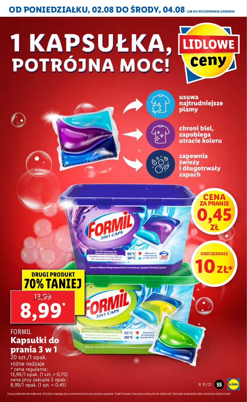 Gazetka promocyjna Lidl - GAZETKA - ważna 02.08 do 04.08.2021 - strona 55 - produkty: Kapsułki do prania