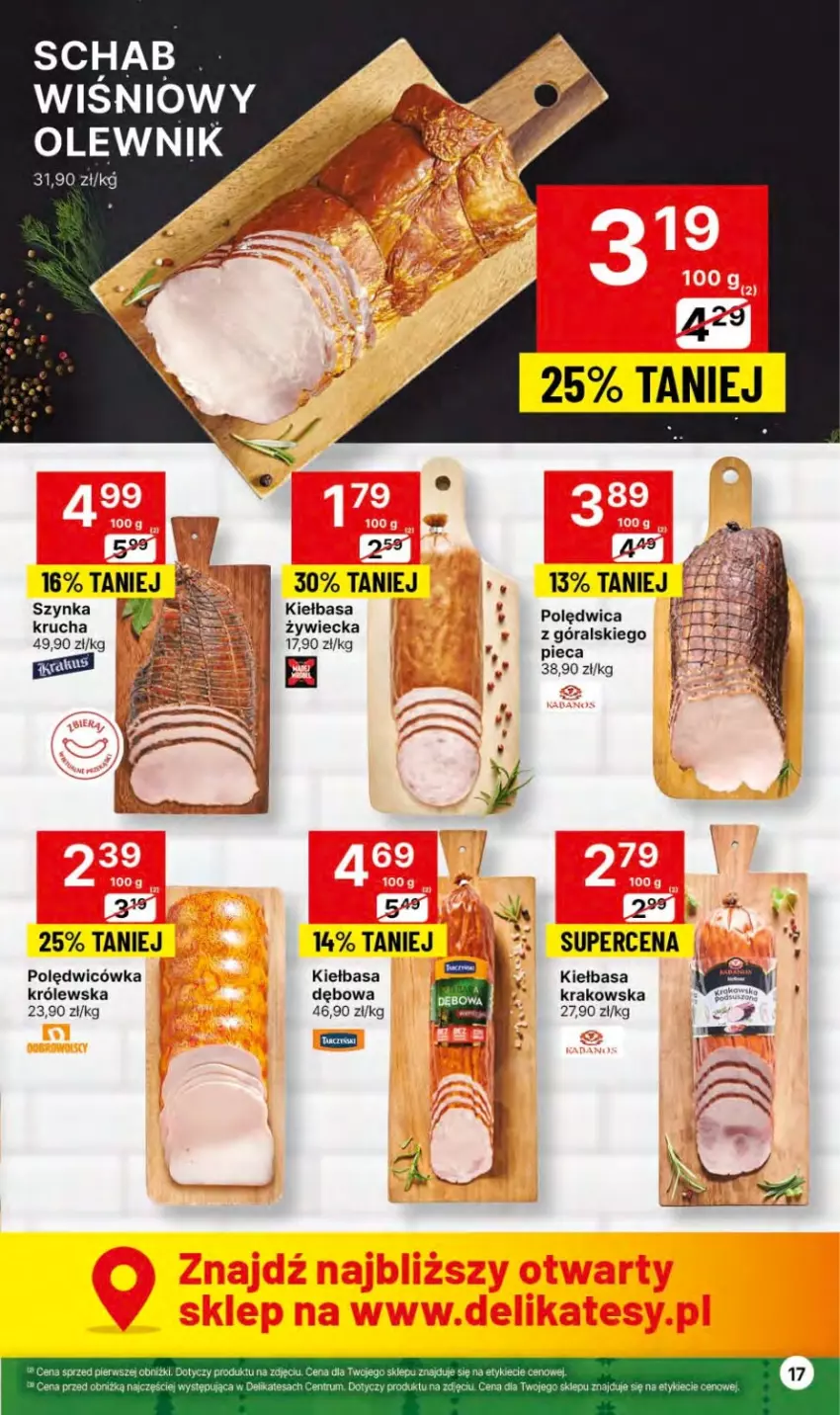 Gazetka promocyjna Delikatesy Centrum - Gazetka DC46 czw-sr - ważna 23.11 do 29.11.2023 - strona 17 - produkty: Kiełbasa, Olewnik, Polędwica, Rum, Szynka