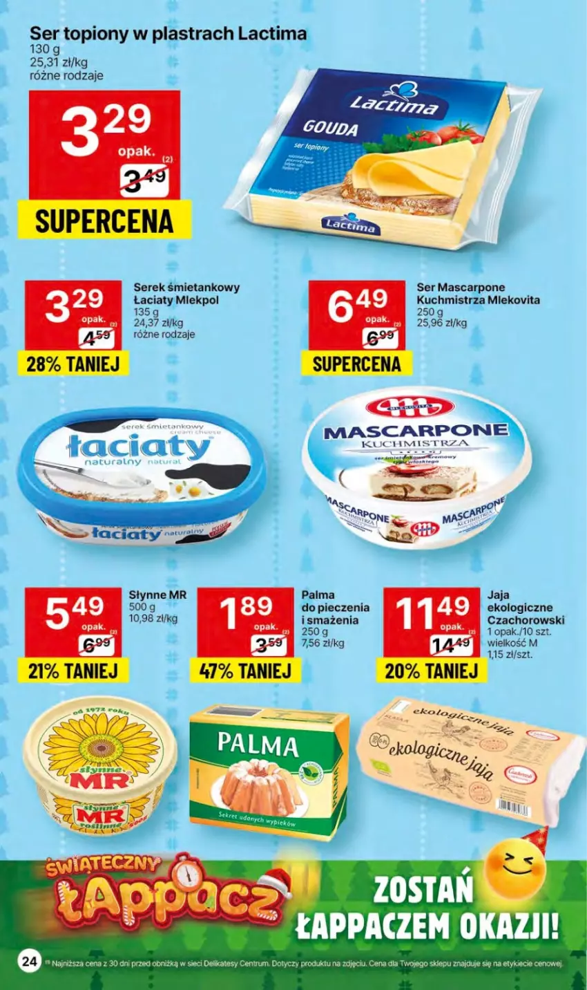 Gazetka promocyjna Delikatesy Centrum - Gazetka DC46 czw-sr - ważna 23.11 do 29.11.2023 - strona 24 - produkty: Jaja, Mascarpone, Mleko, Mlekovita, Palma, Piec, Ser, Ser topiony, Serek, Słynne, Top