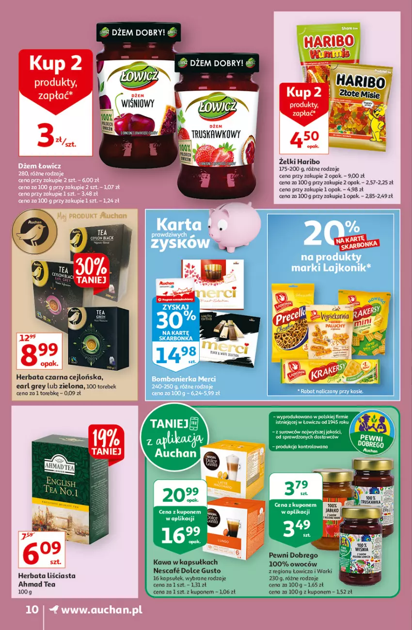 Gazetka promocyjna Auchan - Oszczedzanie z aplikacją Auchan Supermarkety - ważna 23.09 do 29.09.2021 - strona 10 - produkty: Dolce Gusto, Dżem, Earl Grey, Haribo, Herbata, Herbata czarna, Kawa