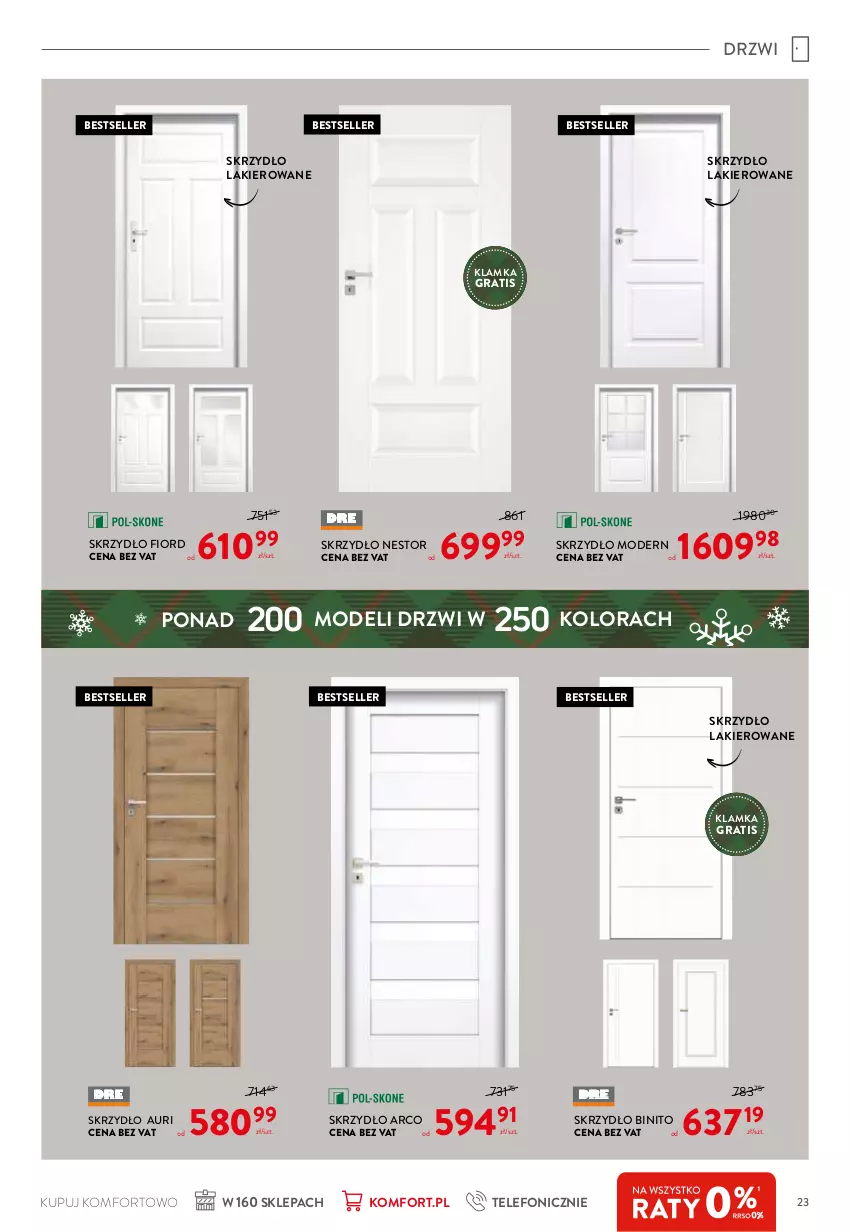 Gazetka promocyjna Komfort - Gazetka - ważna 17.11 do 23.12.2021 - strona 23 - produkty: Drzwi, Gra, Klamka, Lakier, Telefon