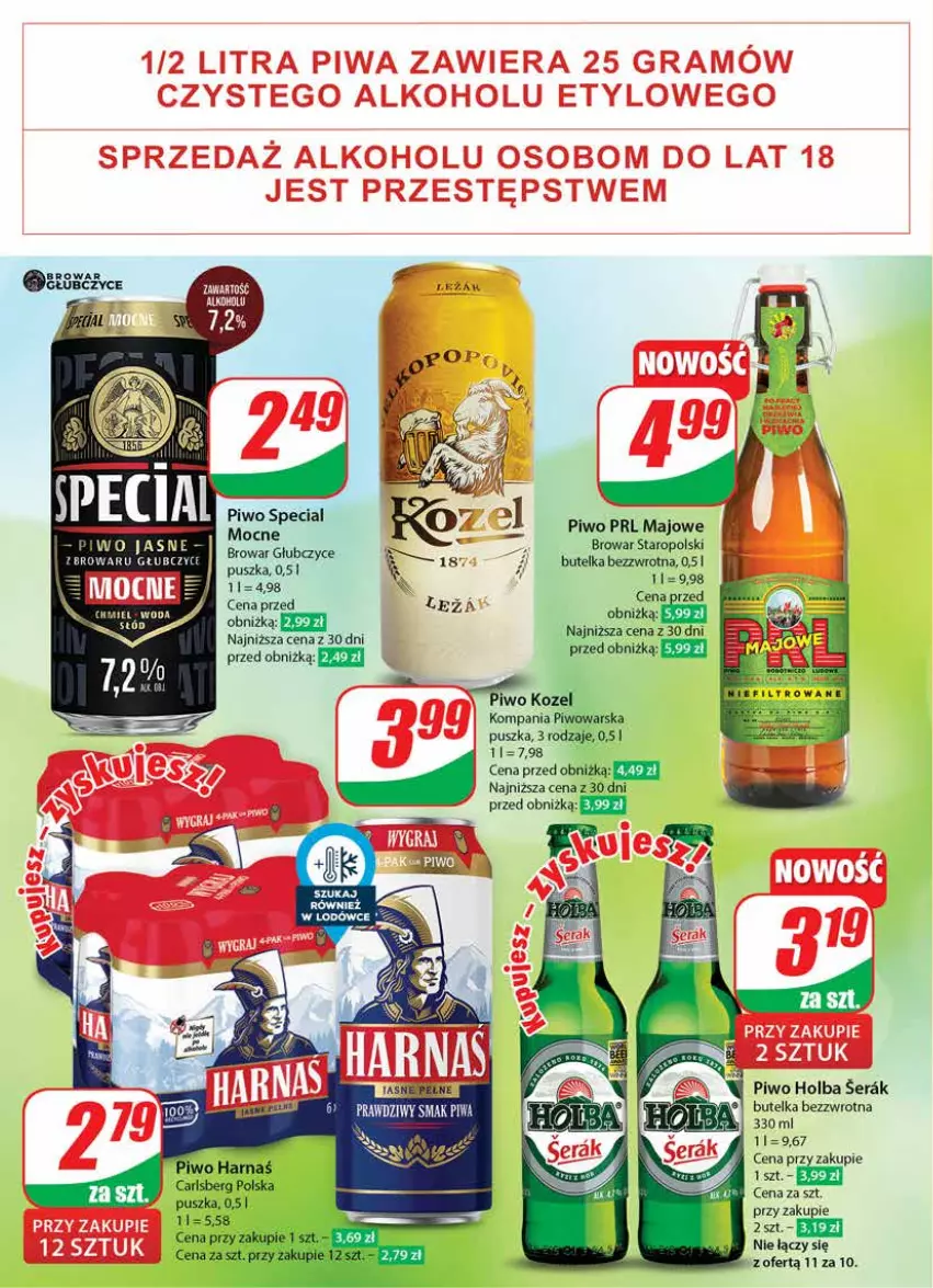 Gazetka promocyjna Dino - Gazetka 24 / 2024 - ważna 12.06 do 18.06.2024 - strona 48 - produkty: Carlsberg, Harnaś, Kozel, Piwo, Piwo jasne, Rura