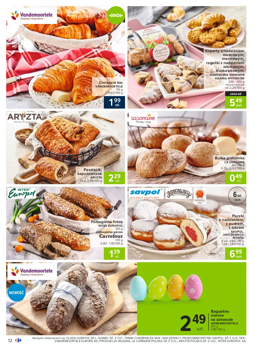 Gazetka promocyjna Carrefour - Gazetka Carrefour - ważna 22.03 do 27.03.2021 - strona 12 - produkty: Bagietka, Bułka, Bułka grahamka, Croissant, Cukier, Gra, Kapuśniaczek, Półbagietka, Rogal