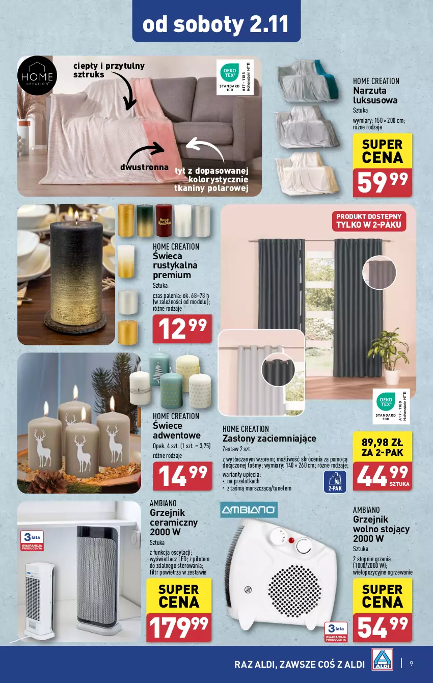 Gazetka promocyjna Aldi - Artykuły przemysłowe i tekstylia - ważna 28.10 do 02.11.2024 - strona 9 - produkty: Grzejnik, Mars, Narzuta, Ogrzewanie, Rust, Top, Tunel