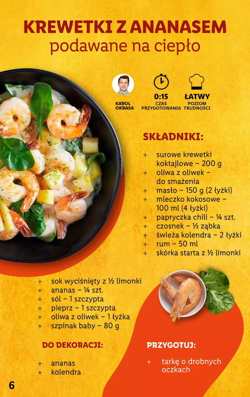 Gazetka promocyjna Lidl - KATALOG SOL&MAR - ważna 24.04 do 30.04.2023 - strona 6 - produkty: Ananas, Czosnek, Kokos, Kolendra, Krewetki, Masło, Mleczko, Oliwa z oliwek, Pieprz, Rum, Sok, Szpinak, Tarta