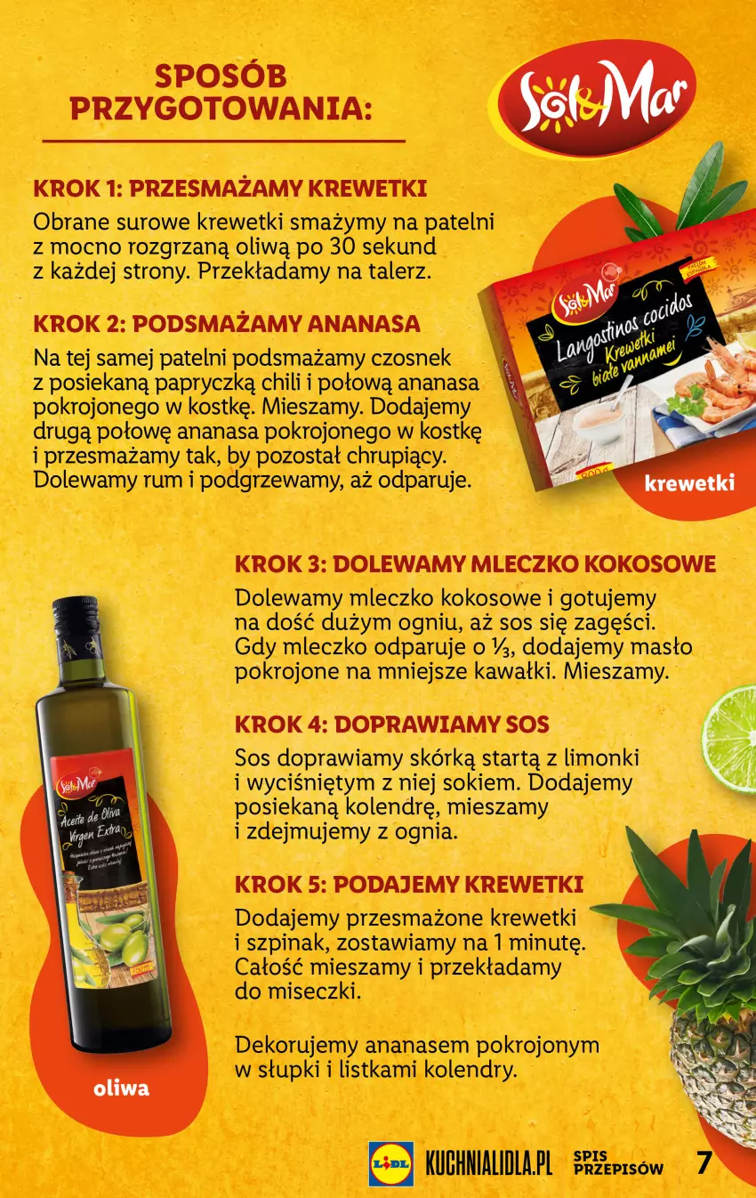 Gazetka promocyjna Lidl - KATALOG SOL&MAR - ważna 24.04 do 30.04.2023 - strona 7 - produkty: Ananas, Czosnek, Kawa, Kokos, Krewetki, Masło, Mleczko, Rum, Sok, Sos, Szpinak, Talerz