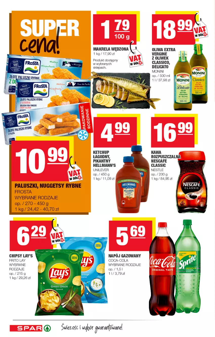 Gazetka promocyjna Spar - Spar - ważna 29.05 do 08.06.2022 - strona 10 - produkty: Chipsy, Coca-Cola, Frosta, Gin, Kawa, Kawa rozpuszczalna, Ketchup, Monini, Napój, Napój gazowany