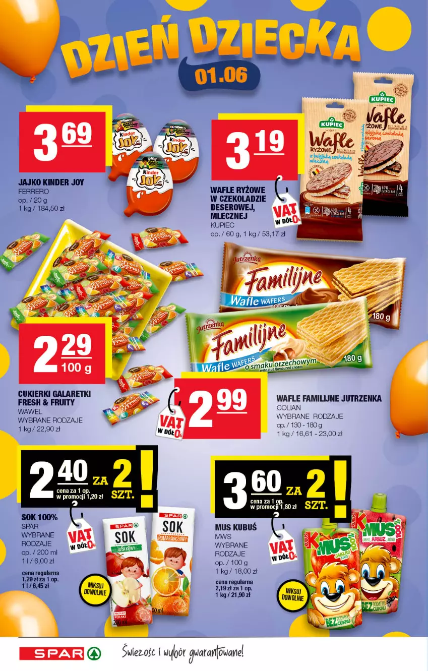 Gazetka promocyjna Spar - Spar - ważna 29.05 do 08.06.2022 - strona 8 - produkty: Deser, Ferrero, Kinder, Kubuś, Kupiec, Mus, Piec, Ser, Sok, Wawel