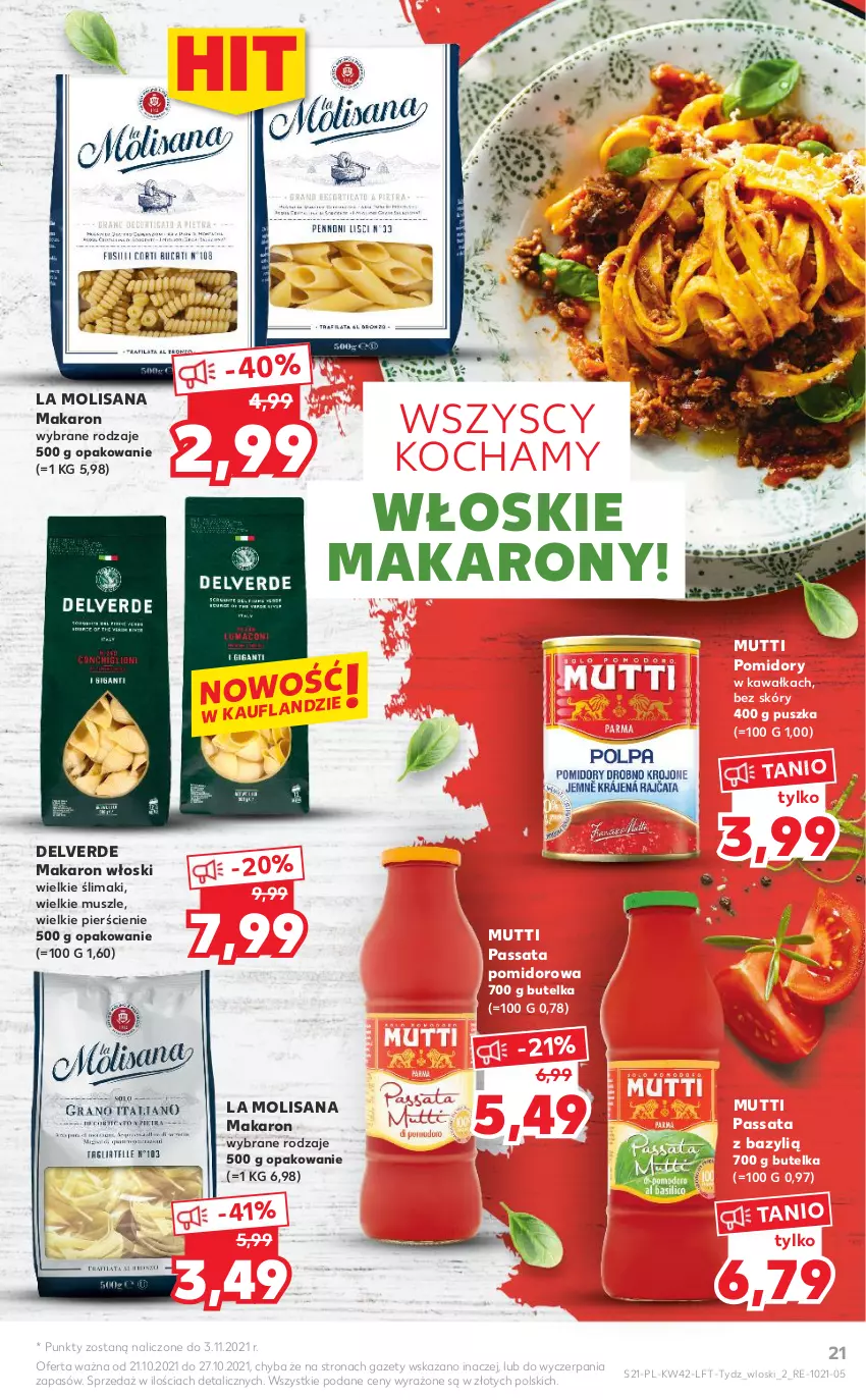 Gazetka promocyjna Kaufland - ważna 21.10 do 27.10.2021 - strona 21 - produkty: Bazyl, Isana, Kawa, Koc, Makaron, Mus, Pomidory