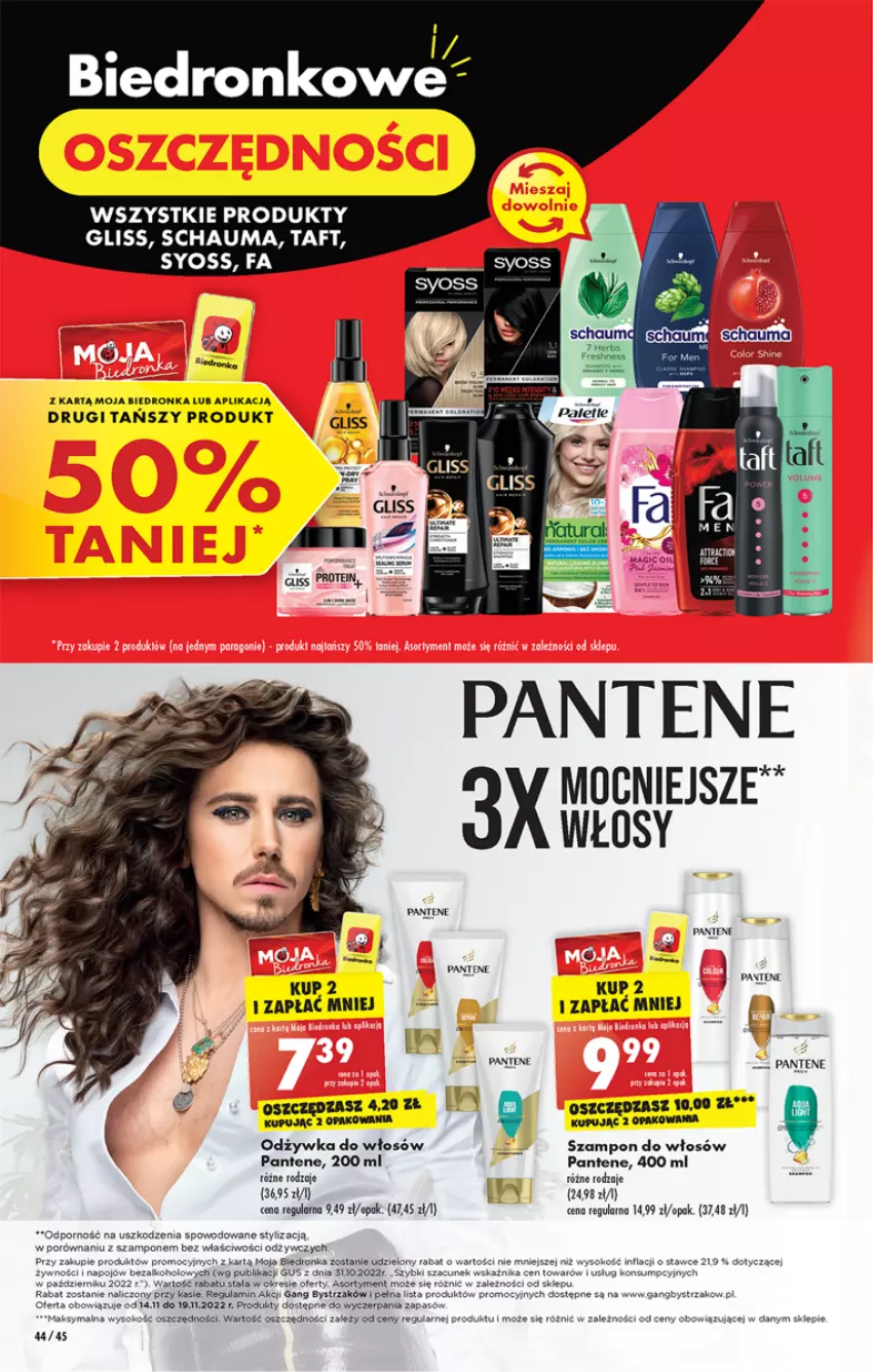 Gazetka promocyjna Biedronka - W tym tygodniu  P - ważna 14.11 do 19.11.2022 - strona 44 - produkty: Dron, Fa, Odżywka, Pantene, Por, Schauma, Sok, Szampon, Taft