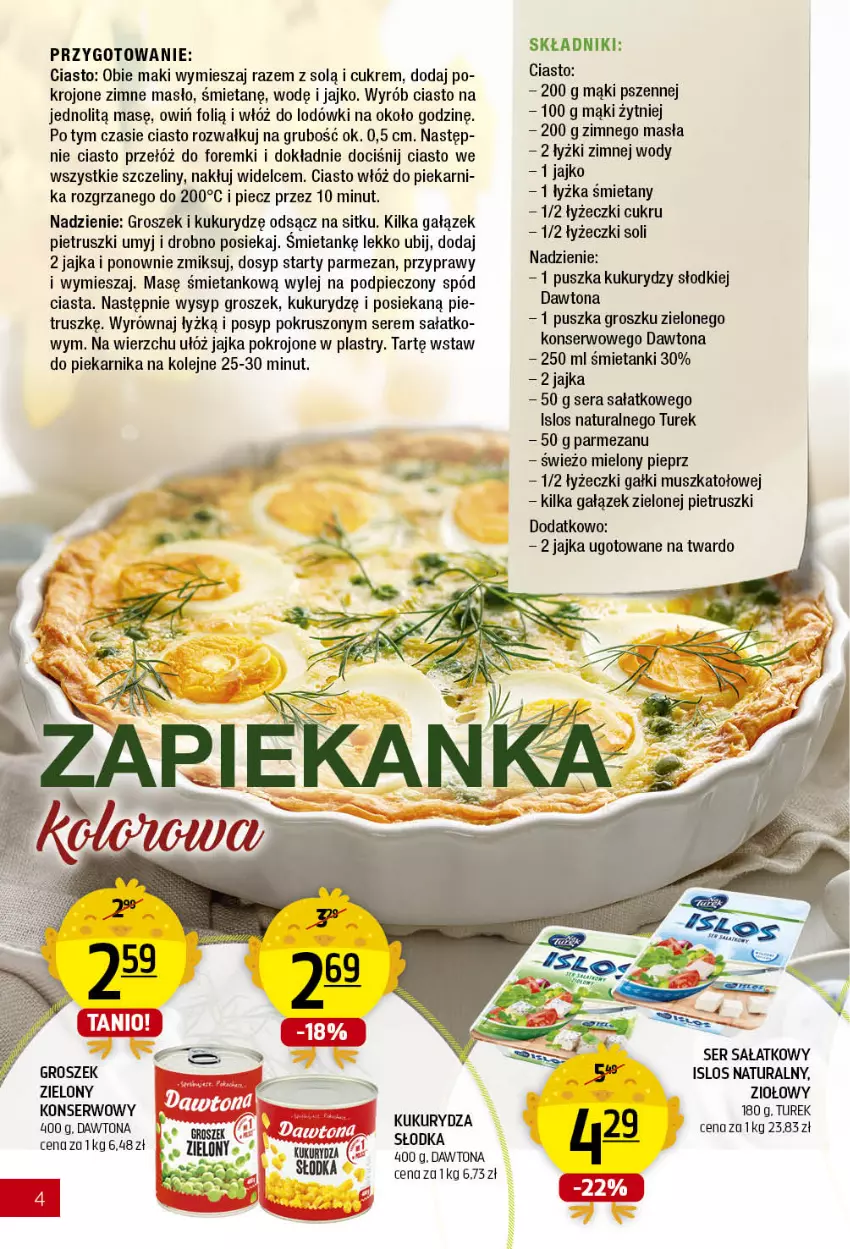 Gazetka promocyjna Arhelan - Gazetka - ważna 15.03 do 03.04.2021 - strona 4 - produkty: Dawtona, Foremki, Groszek, Kukurydza, Masło, Mus, Olej, Parmezan, Piec, Piekarnik, Pieprz, Por, Przyprawy, Sałat, Ser