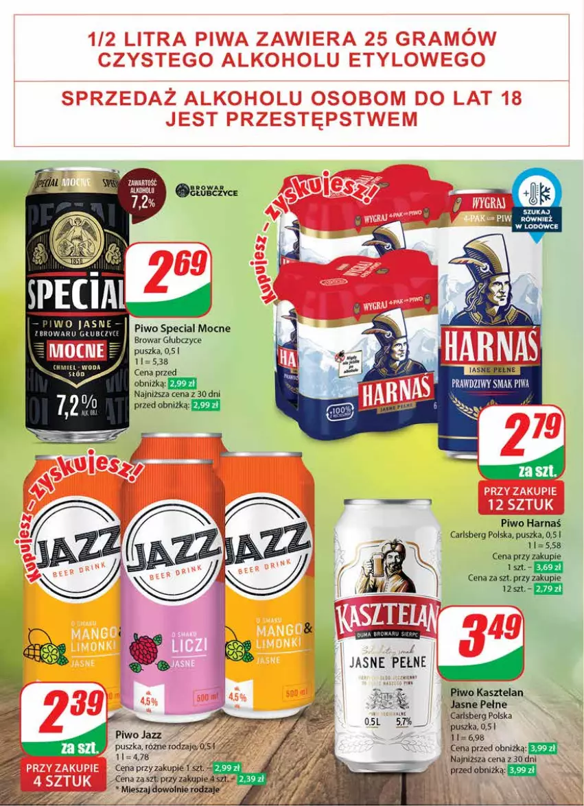 Gazetka promocyjna Dino - Gazetka 9 - ważna 28.02 do 05.03.2024 - strona 44 - produkty: Carlsberg, Harnaś, Kasztelan, Piwa, Piwo, Piwo jasne