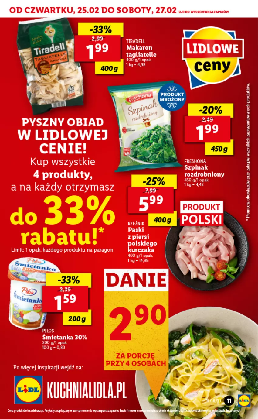 Gazetka promocyjna Lidl - GAZETKA - ważna 25.02 do 27.02.2021 - strona 11 - produkty: Fa, Makaron, Szpinak